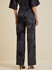 CALÇA RETA CÓS ALTO COM BOTÃO