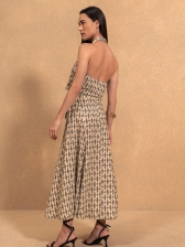 BLUSA FRENTE ÚNICA ESTAMPADA COM AMARRAÇÃO LATERAL