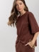 Blusa em algodão com mangas médias e argola frontal