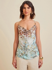 BLUSA DECOTE DEGAGE ALÇA ESTAMPADA