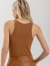 Blusa Regata De Alças Em Malha Canelada Com Strass