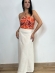 Blusa Cropped Estampada Em Viscose Com Amarração
