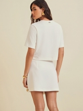 BLUSA GOLA REDONDA MANGA CURTA COM REBITE