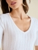 BLUSA DECOTE V MANGA CURTA TRICOT