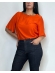 Blusa fluida com mangas amplas em viscose
