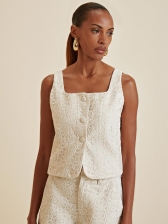 BLUSA DECOTE QUADRADO ALÇA COMPOSE DE TECIDOS