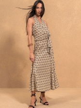 BLUSA FRENTE ÚNICA ESTAMPADA COM AMARRAÇÃO LATERAL