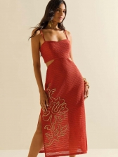 VESTIDO AJUSTADO DECOTE RETO COM ALÇA MIDI