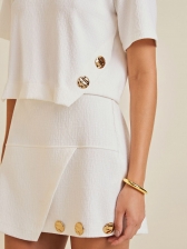 BLUSA GOLA REDONDA MANGA CURTA COM REBITE