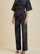 CALÇA RETA CÓS ALTO COM BOTÃO