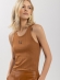 Blusa Regata De Alças Em Malha Canelada Com Strass