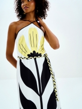 VESTIDO TECIDO POLY MAROCAIN P LENÇOS - M